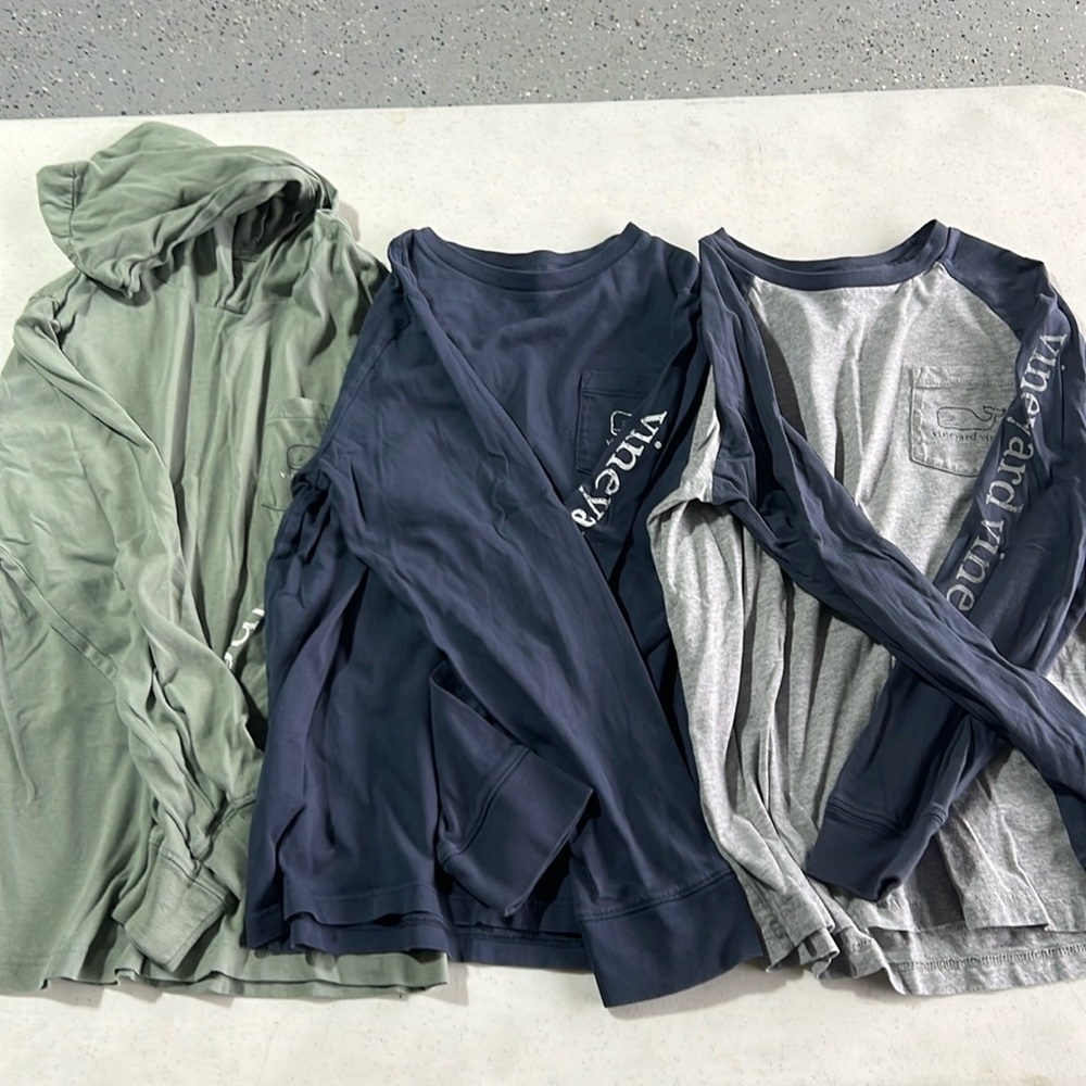 EUC Lot of 3 Vineyard Vines Long Sleeve Boy Shirts Size Small (8-10) LIKE NEW!